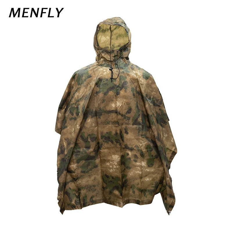 Emergency Poncho Rain - Menfly-Jaqueta de chuva de camuflagem tática