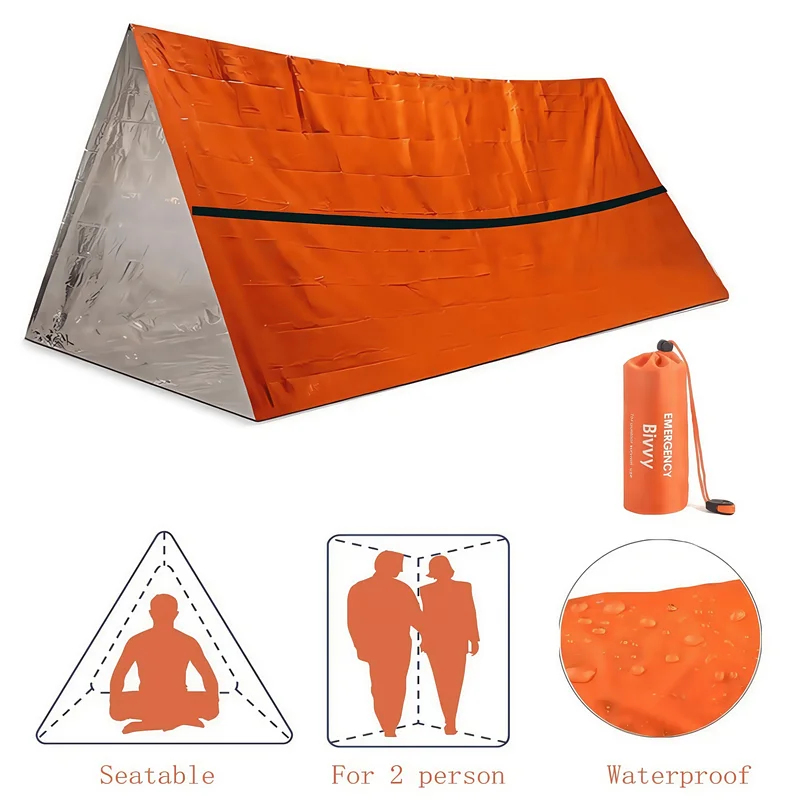 Emergency Mylar Tent - Abrigo de Emergência para 2 Pessoas,